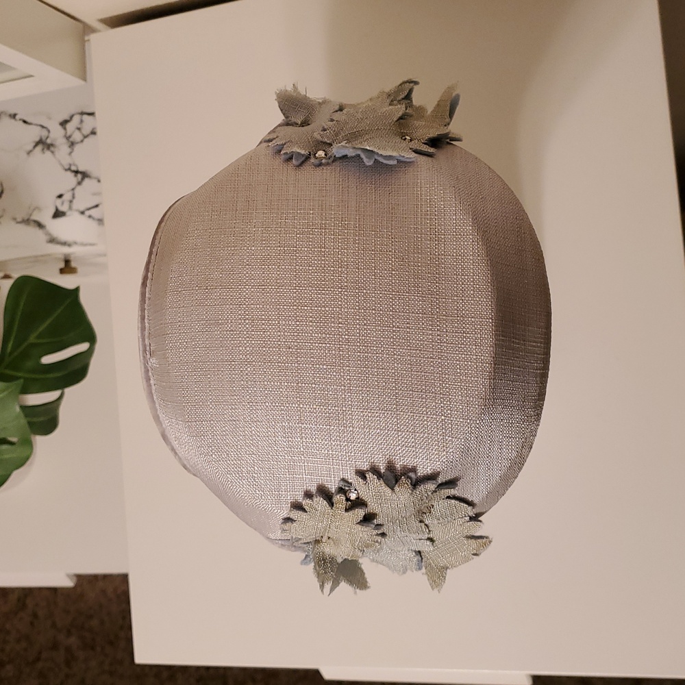 1950s Lucy Pale Dusty Baby Blue Rhinestone Flower Retro Vintage Cockta Hat Pinup - Picture 7 of 11